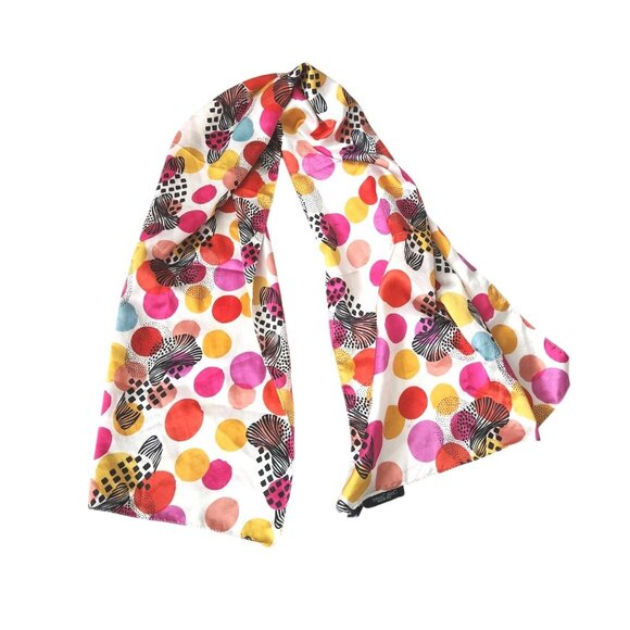 Evolve Silky Polka Dots Scarf Wrap Shawl One Size 50.5"×16" 100% Polysilk - Picture 1 of 14
